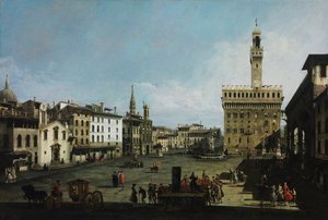 Het Piazza della Signoria in Florence, 1742
