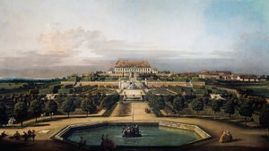 Het keizerlijke kasteel Schlosshof, tuinzijde