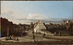 Uitzicht op Pirna met het Fort van Sonnenstein, 1755-65 door Bernardo Bellotto