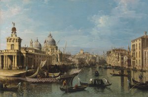 Venetië: De ingang van het Canal Grande door Bernardo Belotto Canaletto