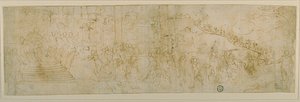 Salomo en de koningin van Scheba (recto); Schets van de koningin van Scheba (verso)