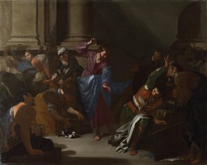 Christus verdrijft de handelaars uit de tempel, ca. 1645 door Bernardo Cavallino