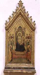 Madonna en Kind op de troon met de heiligen Petrus en Paulus en engelen