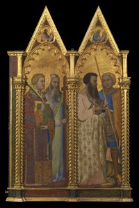 Heiligen Bartholomeus en Joris (linker paneel) (recto) door Bernardo Daddi