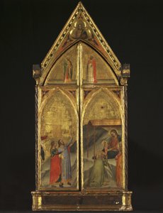 Drieluik - De Maagd en Kind op de Troon met Heiligen, 1338