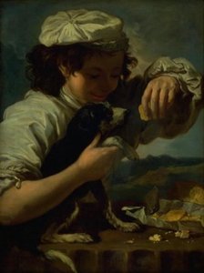 Een jongen met een hond (Allegorie van "Smaak")
