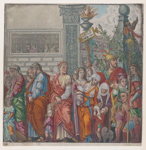 Blad 7: processie, uit De Triomf van Julius Caesar, 1599