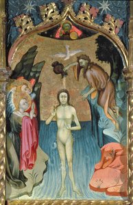 Altaarstuk met de doop van Jezus door St. Johannes de Doper uit de kerk van Cabrera