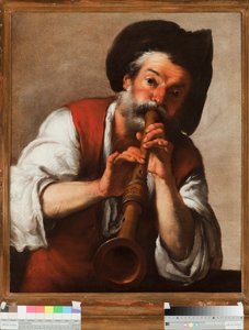Il pifferaio (De fluitspeler) door Bernardo Strozzi