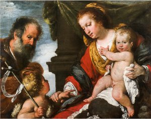 De Heilige Familie door Bernardo Strozzi