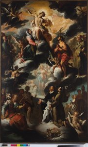 De visioen van Sint Dominicus (Hemel) door Bernardo Strozzi