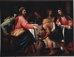 De bruiloft te Kana door Bernardo Strozzi