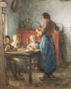 Een Eenvoudige Maaltijd door Bernardus Johannes Blommers or Bloomers