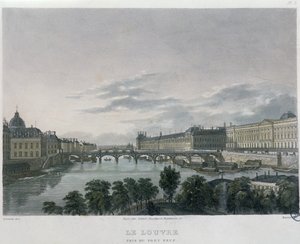 De Pont of Passerelle des Arts, Parijs, 1832 door Bernhard Schmidt