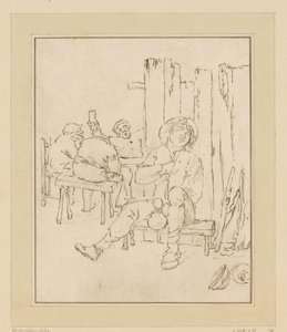 Dronken boer in herberg door Bernhard Schreuder