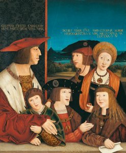 De familie van keizer Maximiliaan I, na 1515 door Bernhard Strigel