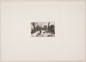 Landschap met een vrouw die een mand draagt. Partij van Kullen