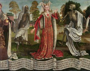 Danse Macabre: Keizerin (detail) door Bernt Notke