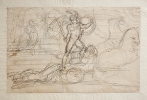 Achilles sleept Hectors lichaam achter zijn strijdwagen aan. Paolo en Francesca(), door Bertel Thorvaldsen