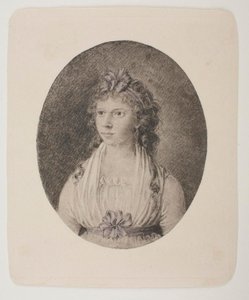 Portret van Maren Schou West, geboren Grønlund door Bertel Thorvaldsen