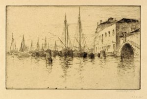 Langs de Giudecca, Venetië door Bertha E. Jaques