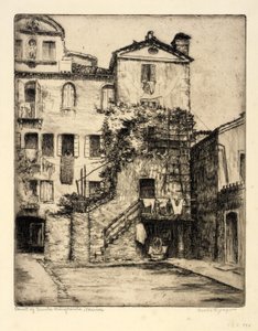 Hof van Santa Margherita, Venetië door Bertha E. Jaques