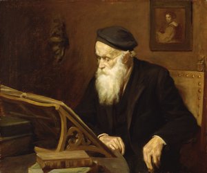 De boekenwurm, 1915 door Bertha Herkomer