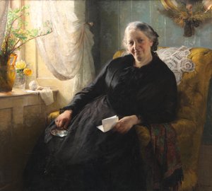 Portret van Cecilie Trier, geboren Melchior door Bertha Wegmann