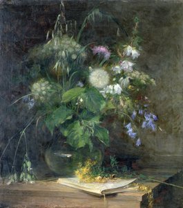 Wilde Bloemen in een Glazen Vaas