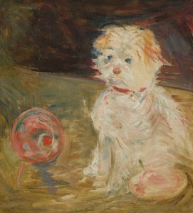 Hond met bal door Berthe Morisot