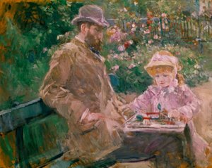 Eugene Manet en zijn dochter in de tuin van Bougival