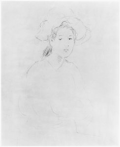 Hoofd van een vrouw (Verso) 1893 door Berthe Morisot