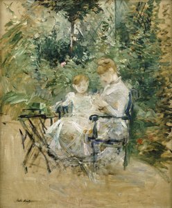 In de tuin; Dans le Jardin, ca. 1885 door Berthe Morisot