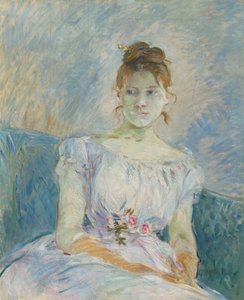 Paula Gobillard in haar baljurk door Berthe Morisot