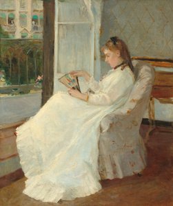 De Zus van de Kunstenaar bij een Raam, 1869 door Berthe Morisot