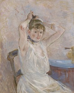 Het bad, 1885-86 door Berthe Morisot