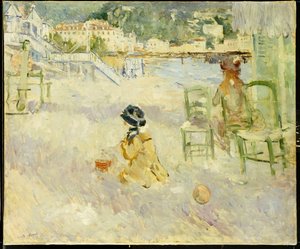 Het strand van Nice, 1882 door Berthe Morisot