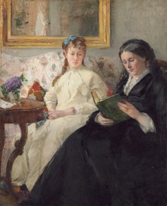 De moeder en zus van de kunstenaar door Berthe Morisot