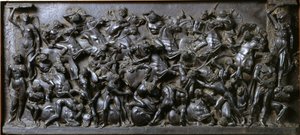 Slag tussen Romeinen en Barbaren (brons) - Slag van de Romeinen en Barbaren (Slag van de Ruiters) door Bertoldo di Giovanni