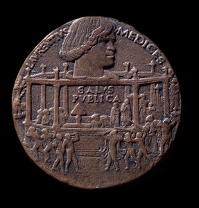 Bronzen medaille over de Pazzi-samenzwering (1478) door Bertoldo di Giovanni