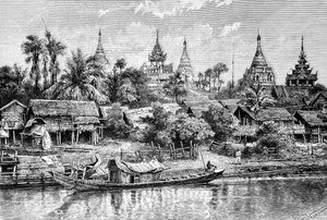 Yenan Gyong, Myanmar, 1895 door Auguste Bertrand