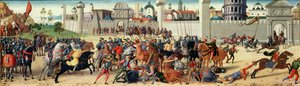 Het beleg van Troje I: De dood van Hector, c.1490-95 door Biagio di Antonio