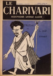 Karikatuur van Leon Trotski (1879-1940) als de Wandelende Jood, voorpagina van 