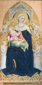 Madonna met Kind en vier engelen op de troon, ca. 1433 door Bicci di Lorenzo