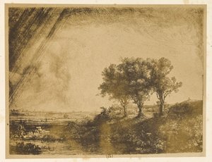 Het landschap met de drie bomen