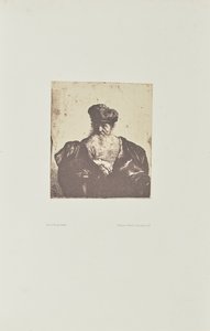 [Oude man met baard, bontmuts en fluwelen mantel].