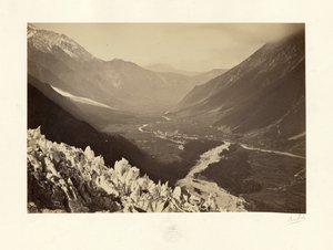 De vallei van Chamonix, uitzicht op Chapeau door Bisson Frères
