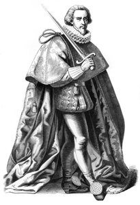 Groot kostuum van een opperbevelhebber van de Franse legers, 16e eeuw 1849 door Bisson and Cottard