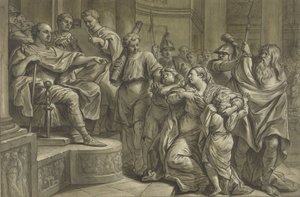 Eponina vraagt aan Vespasianus genade voor Sabinus door Blaise Nicolas Lesueur