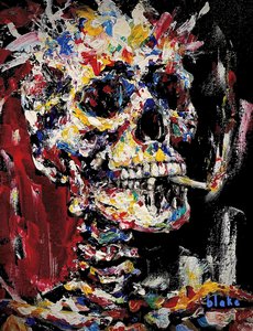 Schedel met Spliff, ca.2021-22 door Blake Munch